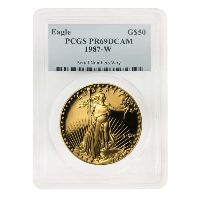 1987 W 1 oz $50 Proof Gold American Eagle PCGS PF 69 DCAM