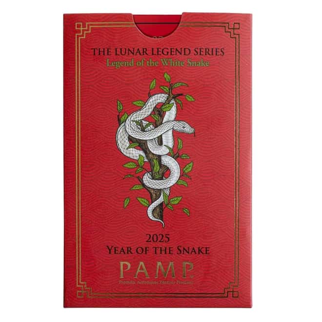 2025 10 Gram PAMP Suisse Lunar White Snake Silver Bar (in Assay)