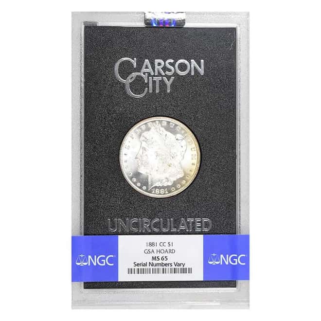 1881-CC Morgan Silver Dollar $1 NGC MS 65 GSA