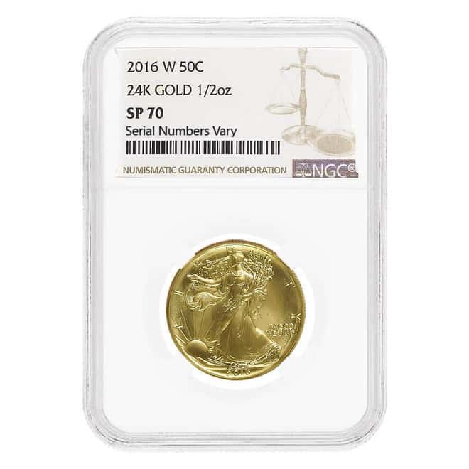 2016 W 1/2 oz Walking Liberty Half Dollar Centennial Gold Coin NGC SP 70