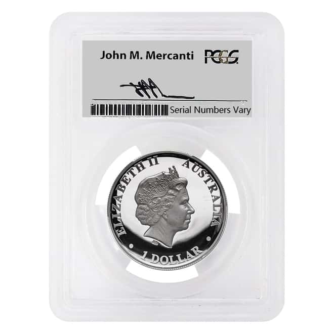2015 1 oz Silver Australian Wedge-Tailed Eagle Perth Mint PCGS PF 70 DCAM (John M. Mercanti Sign Label)