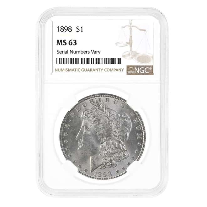 1898 Morgan Silver Dollar $1 NGC MS 63