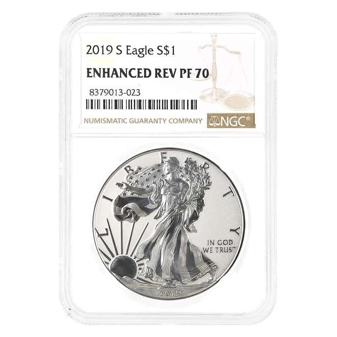 2019-S 1 oz Enhanced Reverse Proof Silver Eagle NGC PF 70