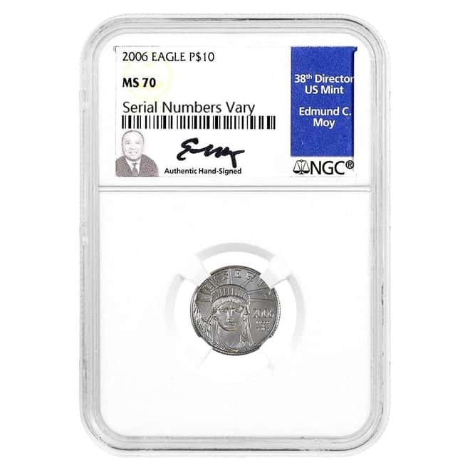 2006 1/10 oz $10 Platinum American Eagle NGC MS 70 (Moy)