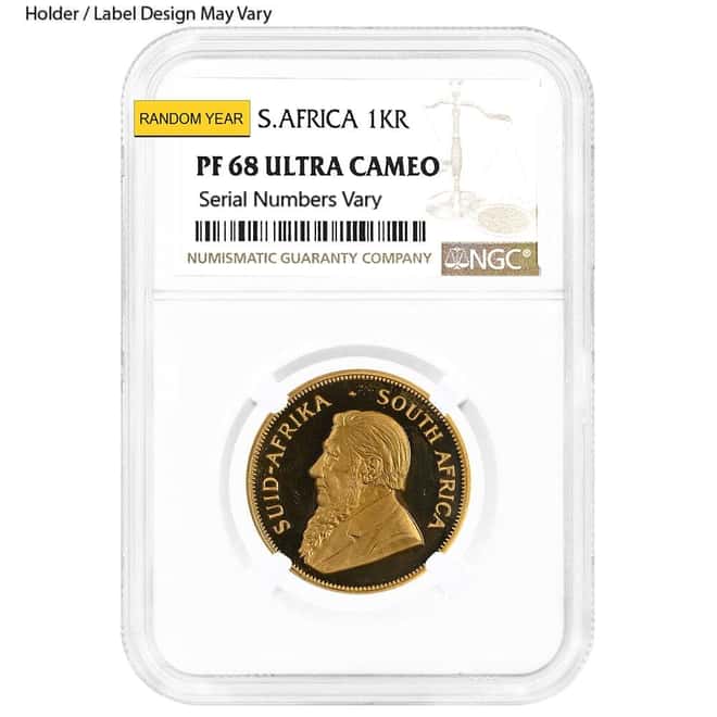 South Africa 1 oz Proof Gold Krugerrand NGC PF 68 (Random Year)