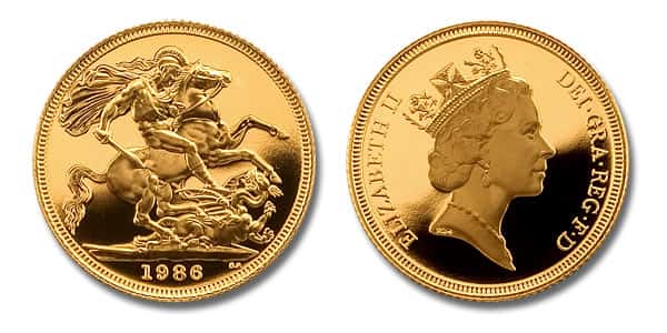 1986 Great Britain UK 3-Coin Gold Proof Set (w/Box & COA)