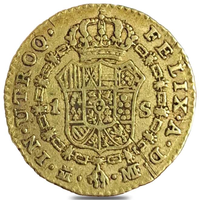 Spain 1 Escudo Gold Coin Avg Circ AGW .0955 oz (Random Year)