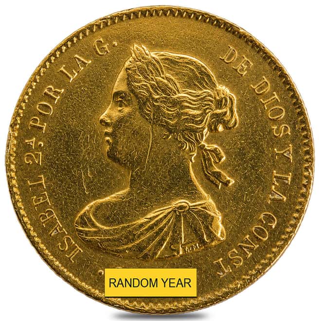Spain 4 Escudos Gold Coin Ex-Jewelry (Random Year)