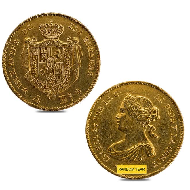 Spain 4 Escudos Gold Coin Ex-Jewelry (Random Year)
