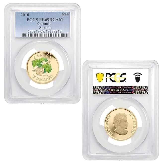 2010 Canada Four Seasons Colorized Gold 4-Coin Set PCGS PF 69 DCAM