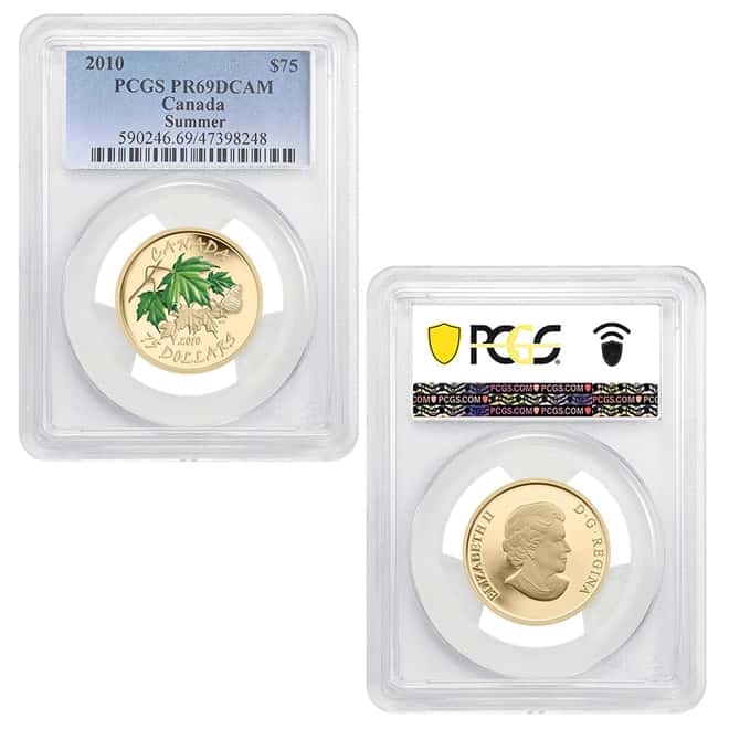2010 Canada Four Seasons Colorized Gold 4-Coin Set PCGS PF 69 DCAM