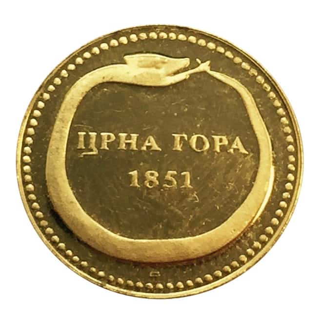 1851 2-Talira Montenegro Gold Perun Proof Coin
