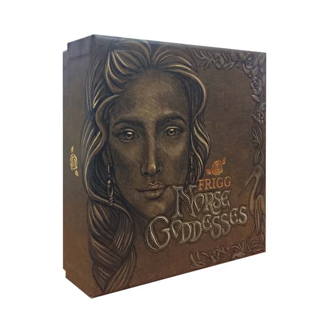2017 2 oz Tuvalu Norse Goddesses Frigg Antiqued High Relief Silver Coin (w/Box&COA)