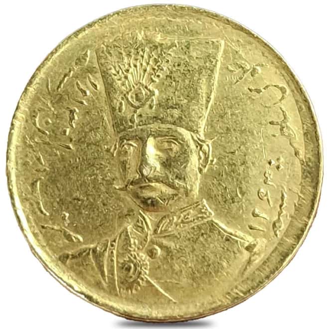 1 Toman Nasir al-Din Shah Gold Coin Avg Circ AGW 0.083 oz (Random Year)