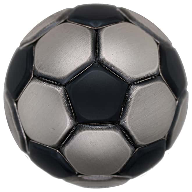 2022 Chad 30 gram Silver Soccer Ball Spherical Antiqued Coin .999 Fine (w/Box)