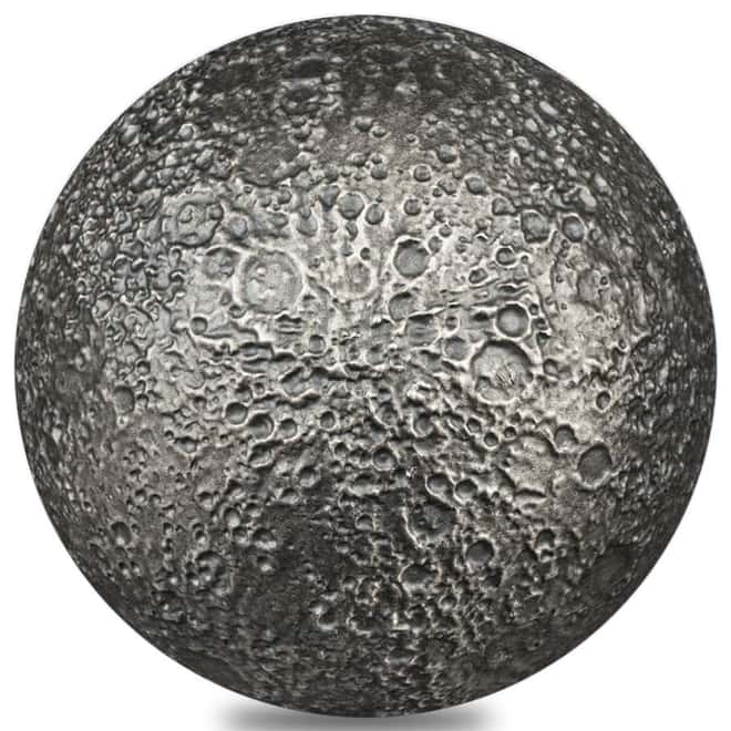 2023 3 oz Silver Moon Spherical Coin Barbados .999 Fine (w/Box & COA)