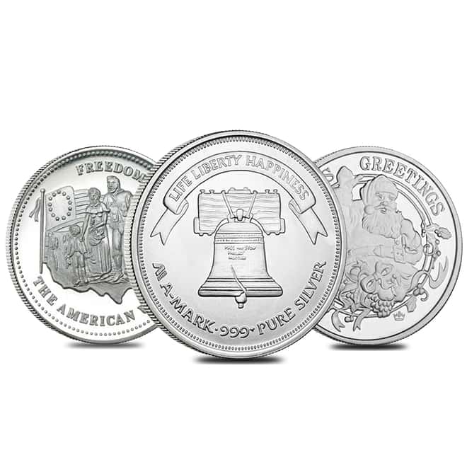 Silver at Spot - 1 oz Silver Generic Rounds .999 Fine (Tube of 20)