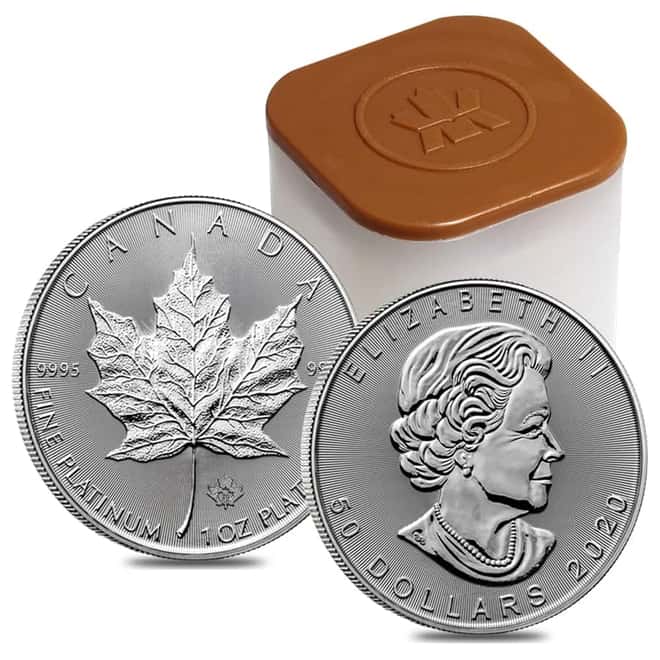 2020 1 oz Platinum Canadian Maple Leaf Coin $50 .9995 Fine BU