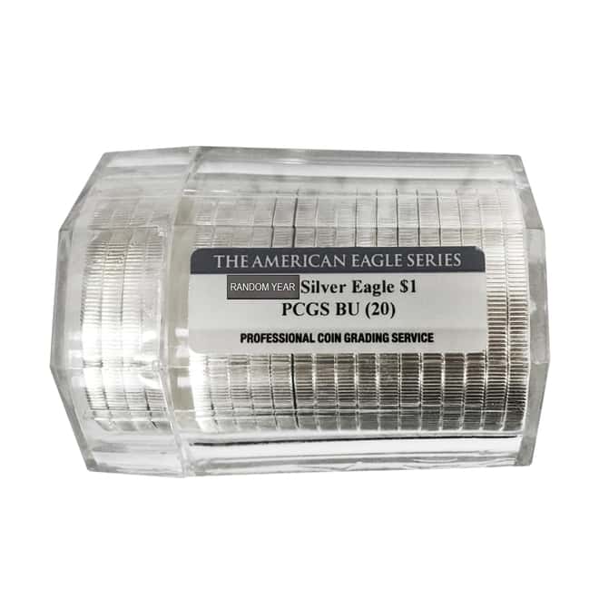 Roll of 20 - 1 oz Silver American Eagle $1 Coin NGC/PCGS BU (Sealed Tube, Random Year)