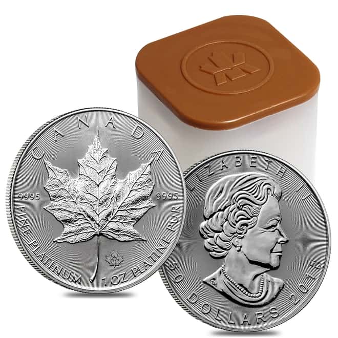 2018 1 oz Platinum Canadian Maple Leaf Coin $50 .9995 Fine BU