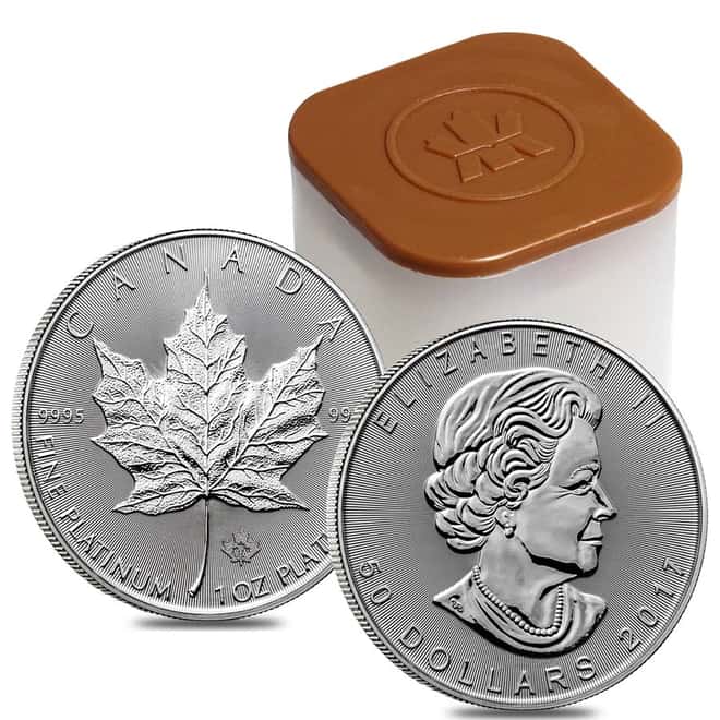 2017 1 oz Platinum Canadian Maple Leaf Coin $50 .9995 Fine BU