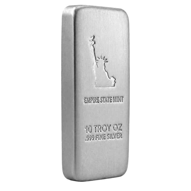 10 oz Empire State Mint Statue of Liberty Silver Bar .999 Fine