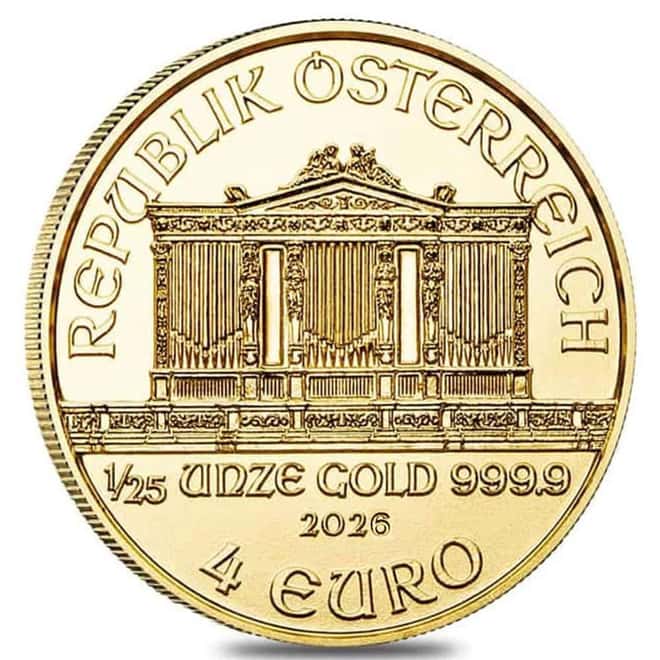 2026 1/25 oz Austrian Gold Philharmonic Coin BU