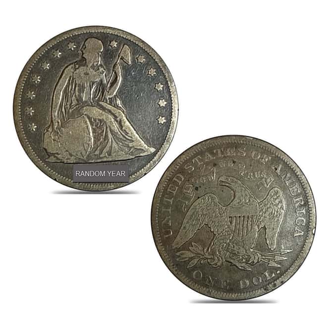 United States Seated Liberty Silver Dollar $1 Cull (Random Year)