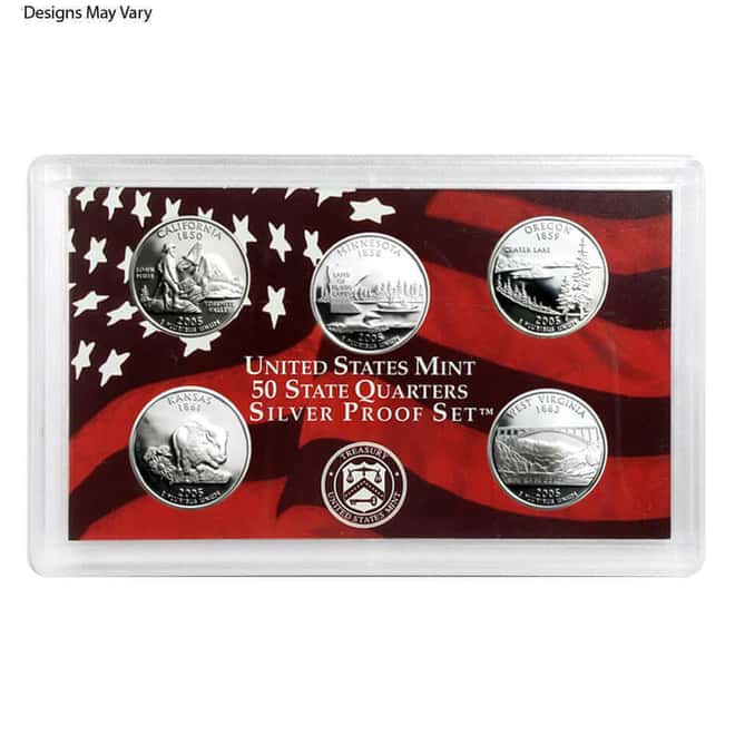 US Mint 50 State Quarters Proof Silver 5-Coin Set (Random Year)
