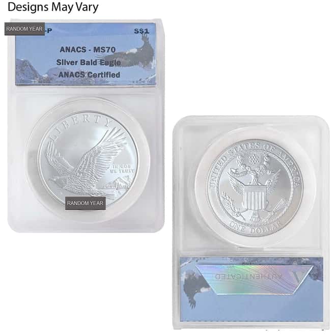 US Mint Silver Dollar $1 Comm. Coin ANACS MS / PF 70 (Random Year)