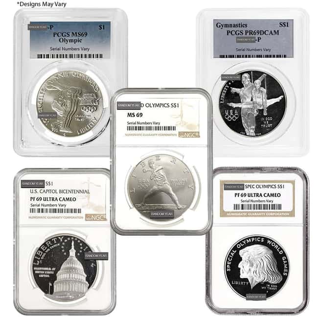 U.S. Mint $1 Silver Dollar Commemorative NGC/PCGS MS/PF 69 (Random Year)