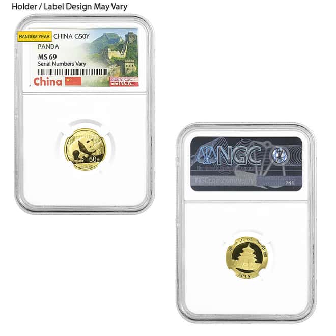 3 Gram Chinese Gold Panda NGC / PCGS MS 69 (Random Year)