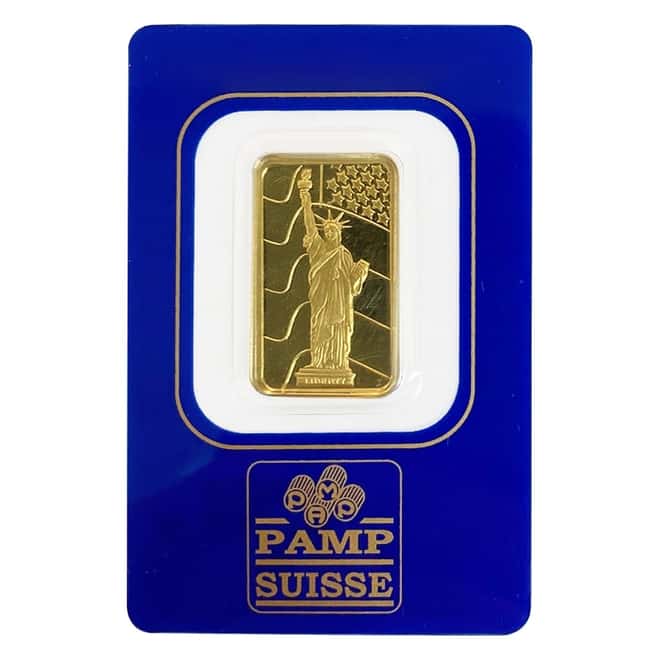 Vintage Assay - 5 gram Gold Bar PAMP Suisse Statue of Liberty .9999 Fine