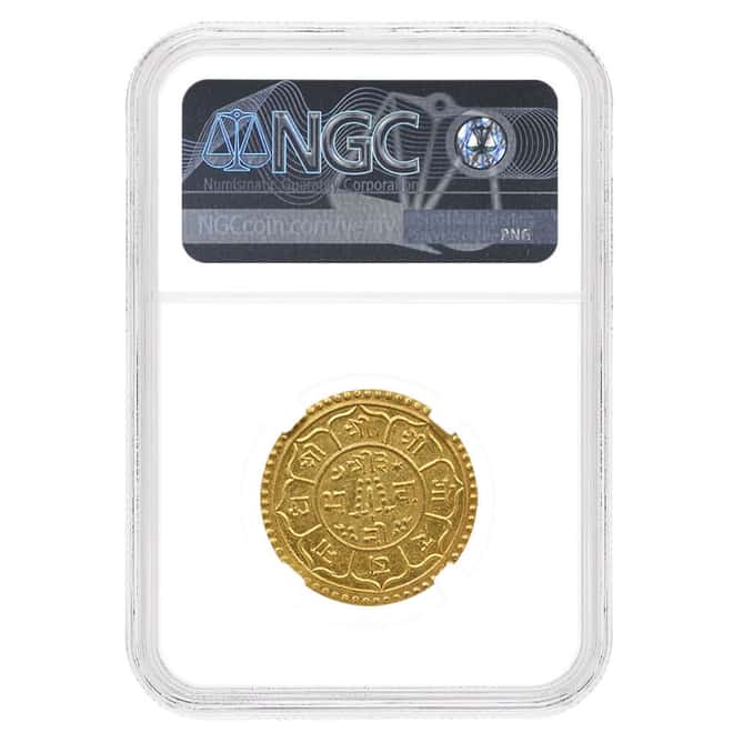 VS1999 (1942) Nepal 1 Mohar Gold Coin NGC MS 63