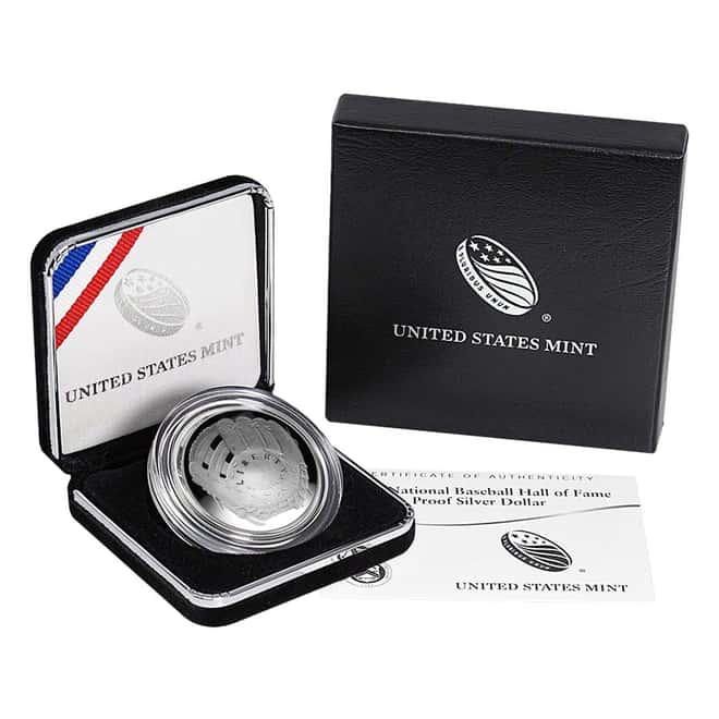2014-P National Baseball Hall of Fame Proof Silver Dollar (w/Box & COA)
