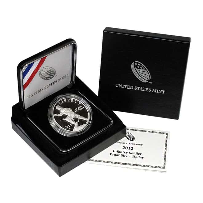 2012-W Infantry Soldier $1 Silver Commemorative Proof Coin (w/Box & COA)