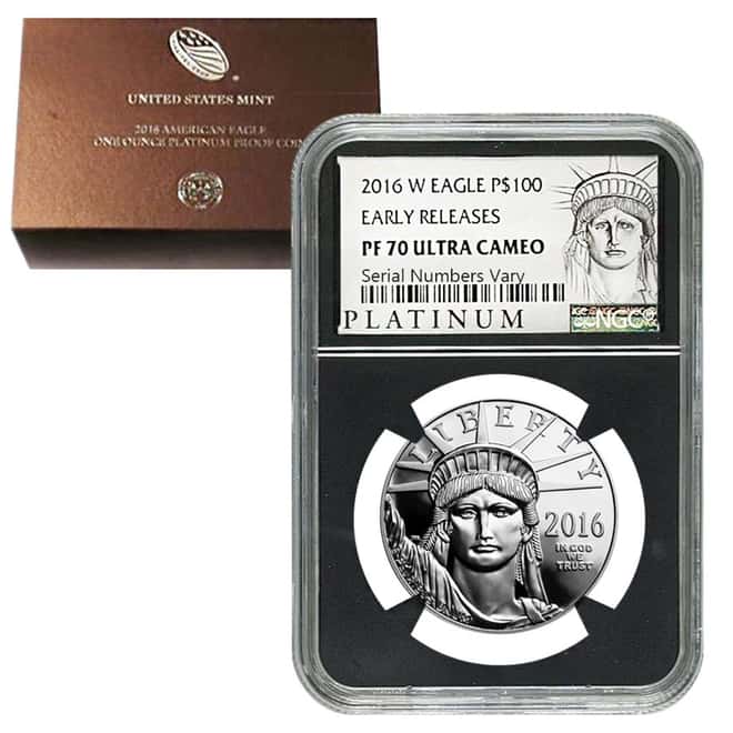 2016-W 1 oz Platinum American Eagle Proof Coin NGC PF 70 Early Releases Retro (w/Box & COA)