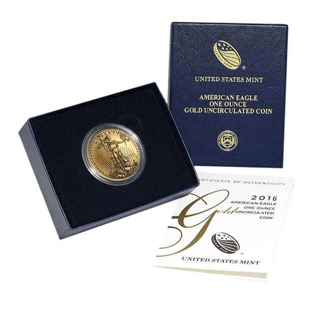 2016-W 1 oz Burnished Gold Eagle (w/Box & COA)