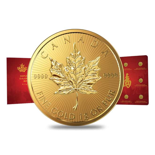 2016 8 x 1 gram Gold Maple Leafs .9999 Fine - Maplegram8 (Individual Assays)