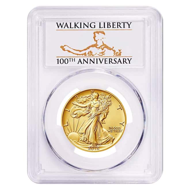 2016 1/2 oz Walking Liberty Half Dollar Centennial Gold Coin PCGS SP 69 First Strike