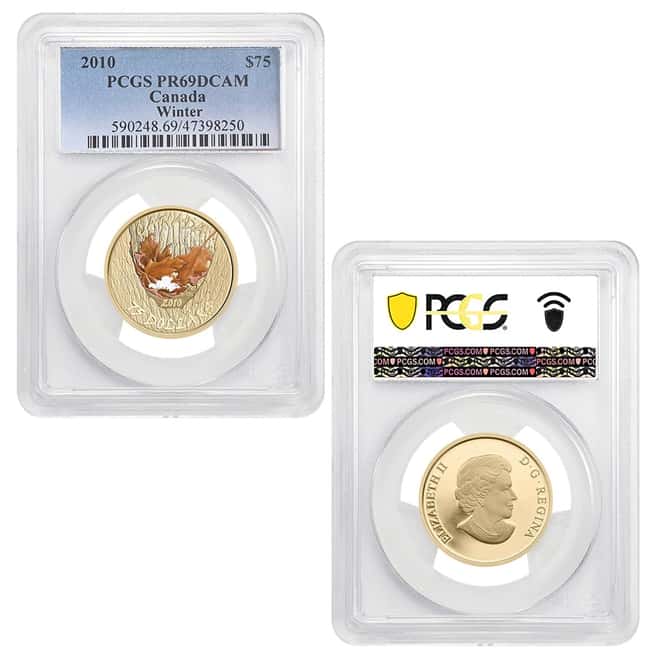 2010 Canada Four Seasons Colorized Gold 4-Coin Set PCGS PF 69 DCAM