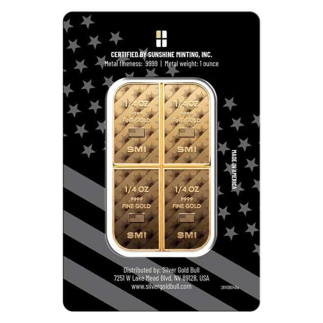 1 oz Sunshine Mint Breakaway Gold Bar .9999 Fine (in Assay)