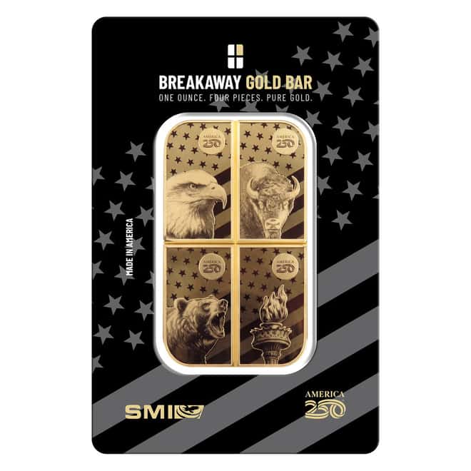 1 oz Sunshine Mint Breakaway Gold Bar .9999 Fine (in Assay)