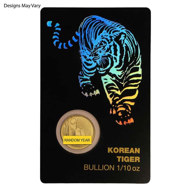 1/10 oz South Korea Tiger Gold Medal (Random Year)