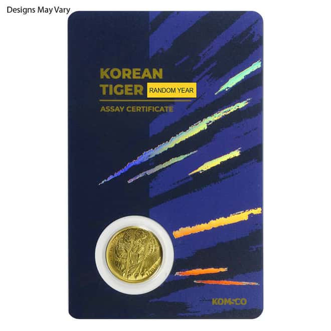 1/10 oz South Korea Tiger Gold Medal (Random Year)