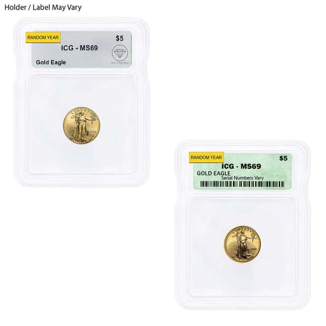 1/10 oz $5 Gold American Eagle ICG MS 69 (Random Year)