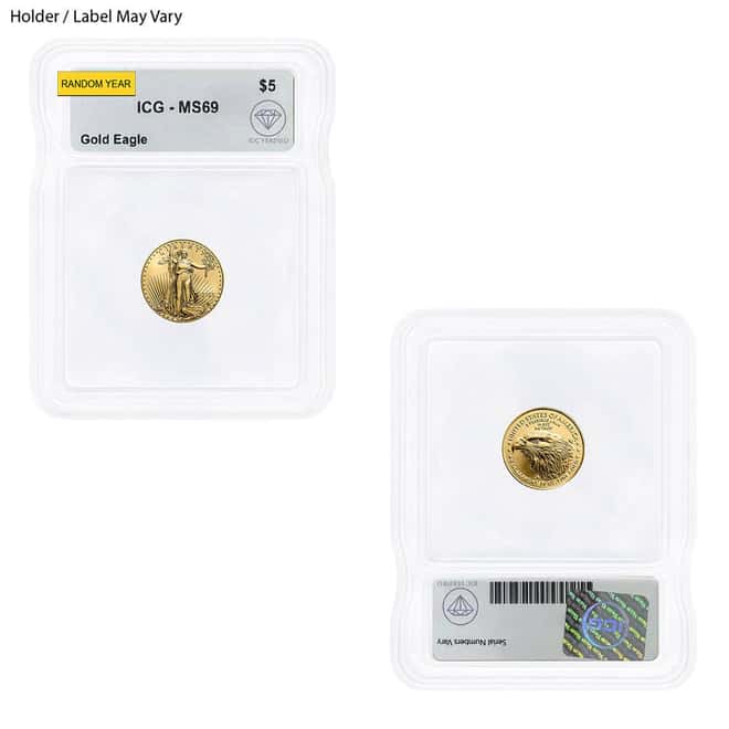 1/10 oz $5 Gold American Eagle ICG MS 69 (Random Year)