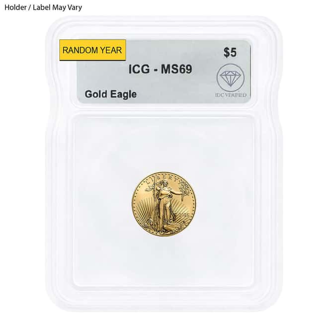 1/10 oz $5 Gold American Eagle ICG MS 69 (Random Year)