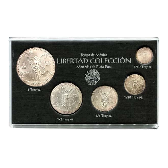 1992 1.9 oz Mexican Silver Libertad 5-Coin Set BU