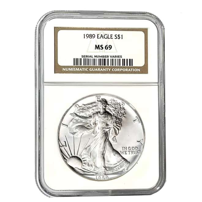 1989 1 oz Silver American Eagle $1 Coin NGC MS 69